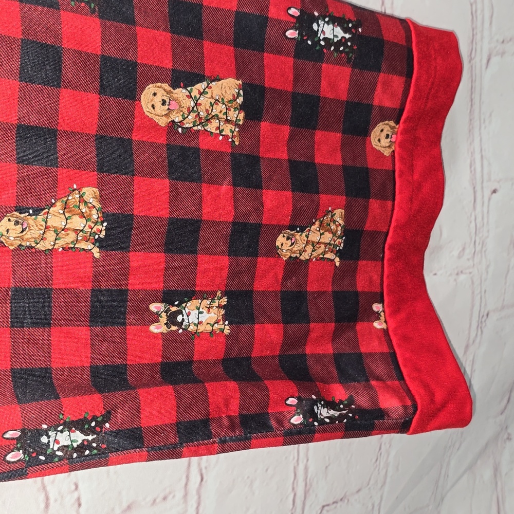 Simply Southern Lounge PJ Pants Dogs Tangled Christmas Lights Plaid Women XL - Picture 8 of 16
